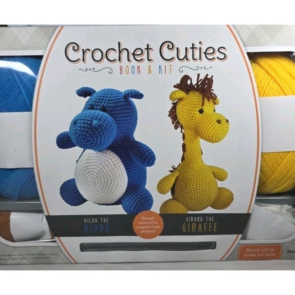 Mud‎ Puddle Crochet Cuties Crochet Kit and Book Giraffe & Hippo NEW